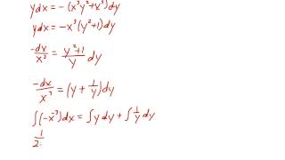 Differential Equations Separation of Variables Example 3 [upl. by Anny]