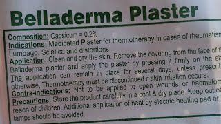 Belladerma plaster for thermotherapy in case of rheumatism lumbago [upl. by Garner777]