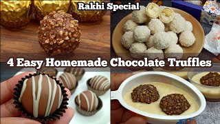 4 Homemade Chocolate Truffle Recipe Ferrero Rocher Raffaello Kinder Joy amp Cream Cheese Truffle [upl. by Saxet533]