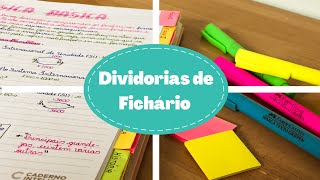 COMO FAZER DIVISÓRIAS PARA FICHÁRIOCADERNO INTELIGENTE  Ana Carmo [upl. by Adham64]