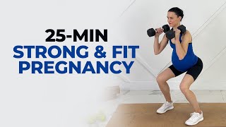 Pregnancy Exercises For Strength Dumbbell Workout for 1st 2nd amp 3rd Trimester [upl. by Enalahs]