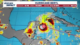 Hurricane Beryl update Storm strengthens into Cat 3 ahead of landfall on Yucatan Peninsula [upl. by Nowaj]