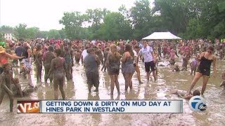 Getting down and dirty on Mud Day at Hines Park in Westland [upl. by Eriuqs853]