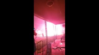 Raw video Fireworks all at once explode through neighborhood after fire on UHaul truck [upl. by Ailecnarf]