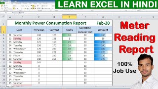 Monthly Power Consumption Report Limited Company in Microsoft Excel Advance fourmula [upl. by Orsay]