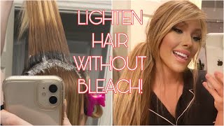 HOW TO LIGHTEN YOUR HAIR WITHOUT BLEACH  DIY AT HOME [upl. by Attennot]