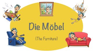 die Möbel im Haus Deutsch lernen  German Furniture  Almanca Mobilyalar  mit Adjektive [upl. by Sirtimid162]