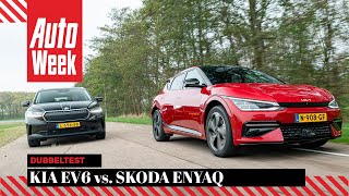 Kia EV6 vs Skoda Enyaq  AutoWeek Dubbeltest [upl. by Mages329]