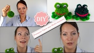 Pompon Tiere basteln  Basteln mit Kindern  DIY [upl. by Salkin834]