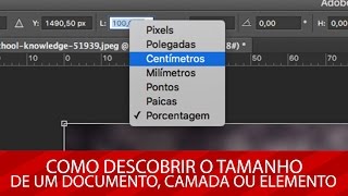 Photoshop Como descobrir o tamanho do documento camadas e elementos [upl. by Ahsienor]