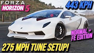 FORZA HORIZON 5  275 MPH Lamborghini Sesto Elemento Tune Setup [upl. by Leonore711]