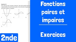 Exercices  Fonctions paires et impaires [upl. by Airliah]