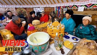 Mongol New Year Feast  Tsagaan Sar Food How Nomad Herders Celebrate Lunar New Year  Views [upl. by Bethesda]