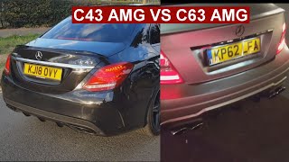 Mercedes C43 AMG W204 VS C63 AMG What Sounds Better Onboard Battle of AMGsBrutal Exhaust Sounds [upl. by Lilybel990]