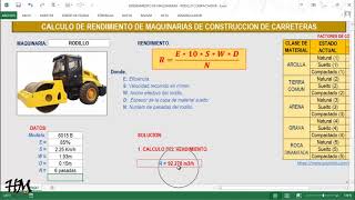 EXCEL para Rendimiento de Maquinaria RODILLO  HebMERMA [upl. by Krissie15]