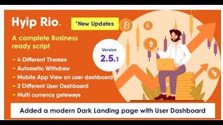 How to install Hyip Rio V251 Advanced Hyip Investment Scheme With Ranking System and Automatic [upl. by Encratia]