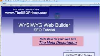 SEO Tutorial Meta Description with WYSIWYG Web Builder [upl. by Lirrehs]