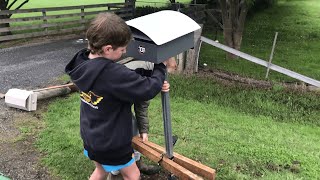 How To Install A New Mailbox And Metal Post Quickly In Under 2 Minutes [upl. by Acimahs]