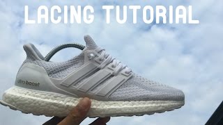 HOW TO LACE Adidas Ultra Boost 20 quotTriple Whitequot [upl. by Snilloc633]