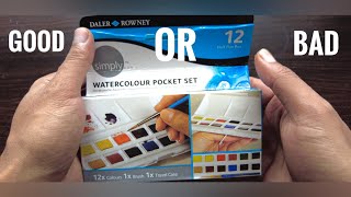 Daler Rowney Simply Watercolour Pocket Set REVIEW [upl. by Tsyhtema]