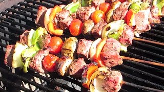 Kebabs  Grilled Marinated Steak Kebabs [upl. by Gainor]