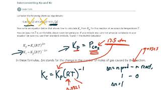 ALEKS  Interconverting Kp and Kc Example 2 [upl. by Nobile]