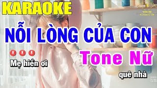 Karaoke Nỗi Lòng Của Con Tone Nữ Nhạc Sống  Trọng Hiếu [upl. by Aleunam]