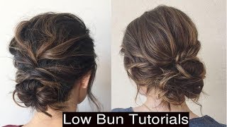 How To Style Cute Low Messy Bun Updo Hairstyles [upl. by Bonnibelle61]