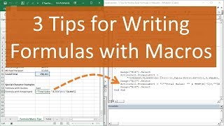 3 Tips for Writing Formulas with VBA Macros in Excel [upl. by Ekrub230]