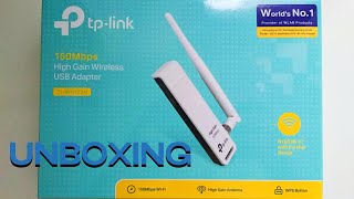 TPLink 150Mbps High Gain Wireless USB Adapter TLWN722N Unboxing [upl. by Palmer]