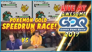 Pokemon Gold Race LIVE at Awesome Games Done Quick 2019 Gunnermaniac vs Pokeguy [upl. by Nylknarf]