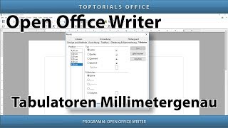 Tabulator setzen Millimetergenau OpenOffice Writer [upl. by Rebma667]