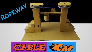 Making of cardboard ropeway  How to make cable car with cardboard [upl. by Zebe]