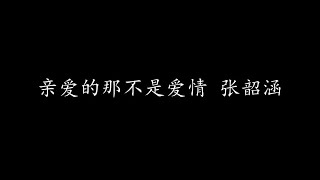 亲爱的那不是爱情 张韶涵 歌词版 [upl. by Margy]