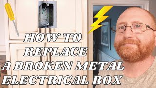 How to Replace a Broken Metal Electrical BoxDIY [upl. by Sukey786]