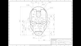 iron man mask sketch in solidworks [upl. by Ensign]