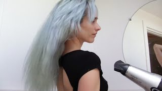 ASMR Blow Drying Blue Hair [upl. by Riehl773]