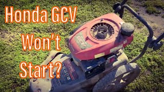 Honda HRC216 No Start GSV160 Carburetor Clean How To [upl. by Atenik]