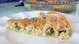 Peynirli Pırasalı Dolama Börek Kolay [upl. by Yelkcub]