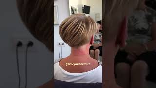 Short inverted bob hairstyle tutorial by vivyan Hermuz shorts vivyanhermuz bobhairstyle [upl. by Nnylyrehc]