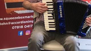 Hohner Bravo II 48 Bass Blue Silent Key Piano Accordion [upl. by Meave]