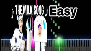 THE MILK SONG  LankyBox Music Video Easy Piano Tutorial [upl. by Autrey]