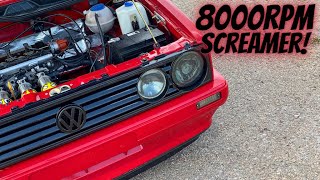 22L ABF  THROTTLES Volkswagen Mk1 Golf Review SOUNDS EPIC [upl. by Atterahs19]