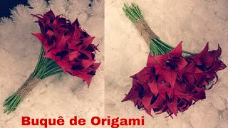 Buquê de Origami flor de lírio [upl. by Aleahcim]