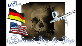 Sooo einfach Airbrush mit Schablone AS312 Tutorial  Deutsch  Englisch  Airbrush with stencil [upl. by Misti]