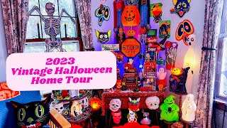 Vintage Halloween Code Orange Huge Home Tour Thrifting Haunted house decor haul Homegoods Michaels [upl. by Elinnet]