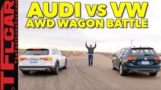 2018 VW Alltrack vs Audi Allroad Drag Race and Gold Mine Hill Mashup Review [upl. by Hawger]