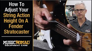 How to Adjust Your String Action Height on a Fender Stratocaster [upl. by Garrison]