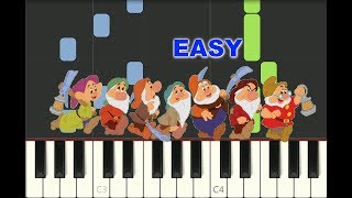 EASY piano tutorial quotHEIGHHOquot from Disney SnowWhite and the 7 dwarfs with free sheet music pdf [upl. by Wahs346]