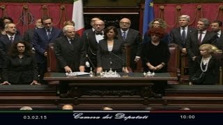 New Italian president Sergio Mattarella sworn in [upl. by Giraldo]